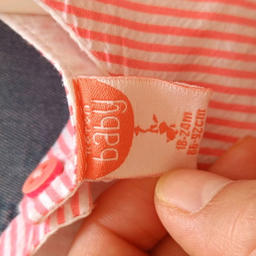 Striped dress coral koton baby 18-24 months like new
