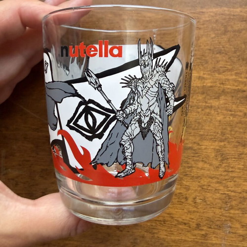 Nutella The Lord of the Rings Sauron glass used, 2003 collectible