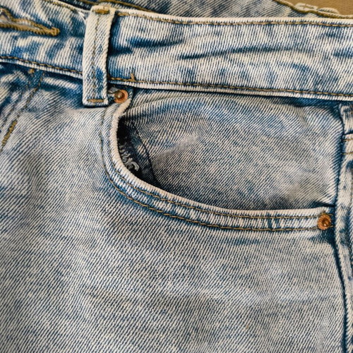 Mom Fit Jeans Stradivarius slim fit used, turquoise, size M