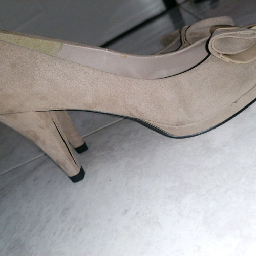 Beige pumps used, size 40, 8 cm heel