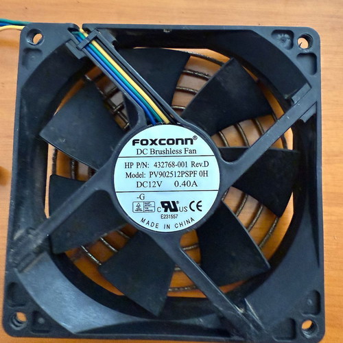 Foxconn 92mm computer case fan used with protective grill