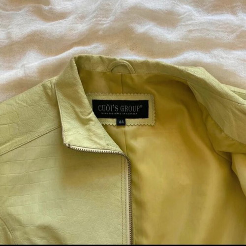 Leather jacket green brand new, size S