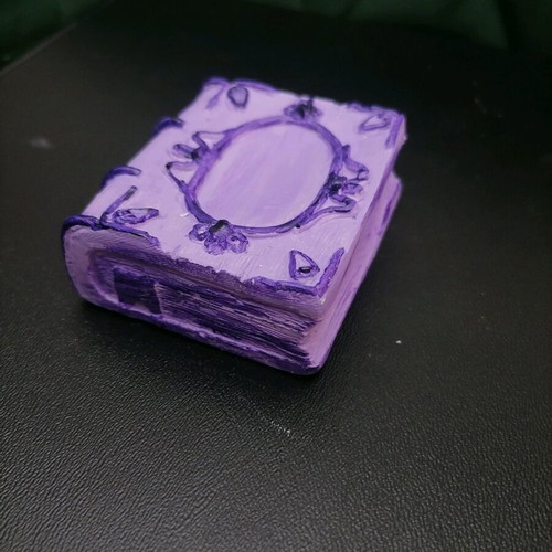 Handmade plaster sculpted book new in pink and purple colors