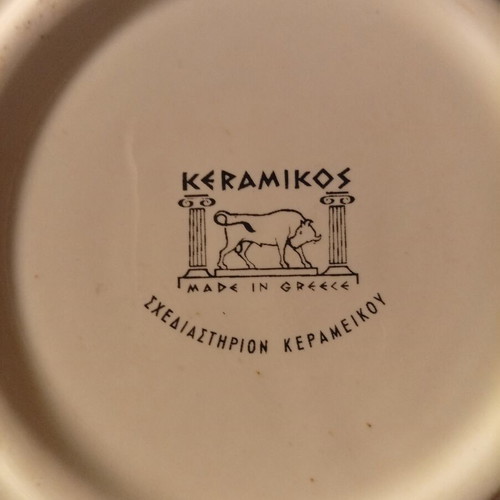 Keramikos Vintage Ceramic Ashtray Collectible, like new, MSD Advertising