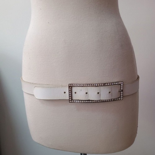 Sarah women's belt white with metallic details used