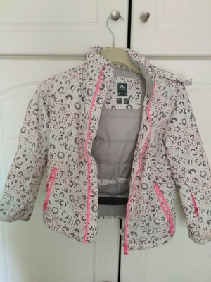 Mc Kinley kids jacket like new, white and grey, size 128 cm