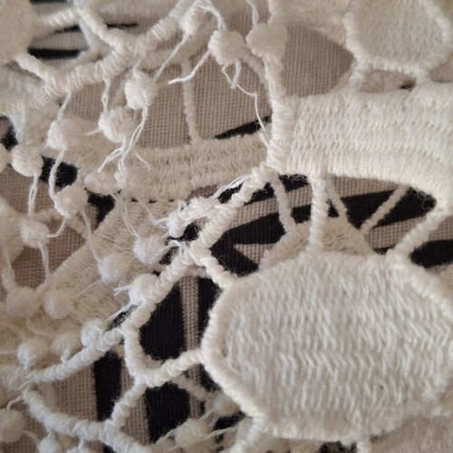 Zara linen blouse used with lace top and stripes, size L