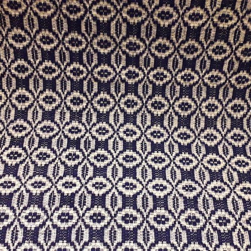 Woven loom blanket blue all-wool new
