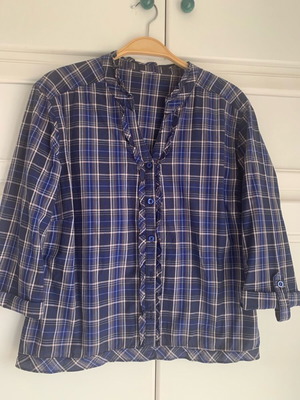 Woman shirt used, spring style, size M, blue and gray