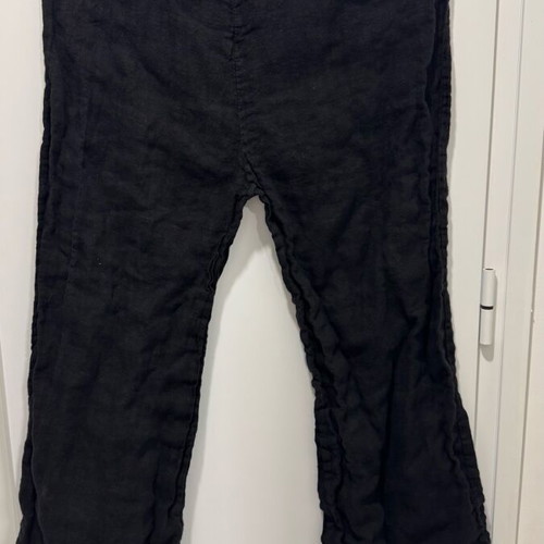 Linen pants black used, wide fit, size M