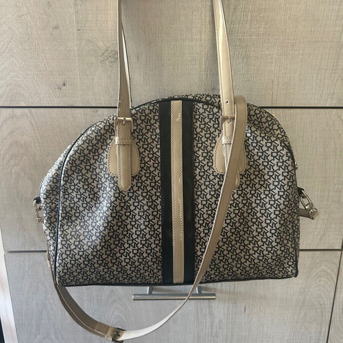 DKNY large shoulder bag used, black and beige