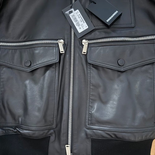 Dsquared2 leather jacket new, size 50, black