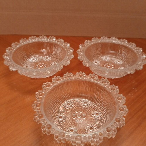 Masserini Barocco vintage glass dessert bowls set of 3