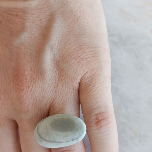 Handmade ring with pebble used
