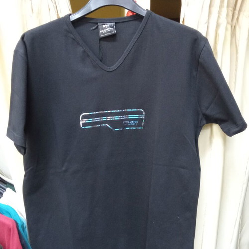 Martini T-shirt with V-neck and metallic print new
