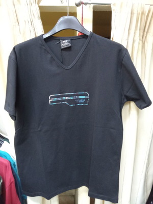 Martini T-shirt with V-neck and metallic print new