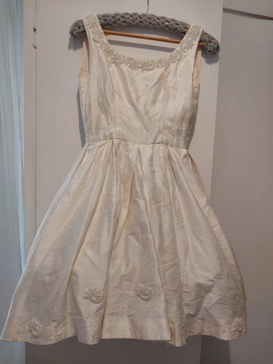 Vintage cocktail dress used with embroidered beads, A-line