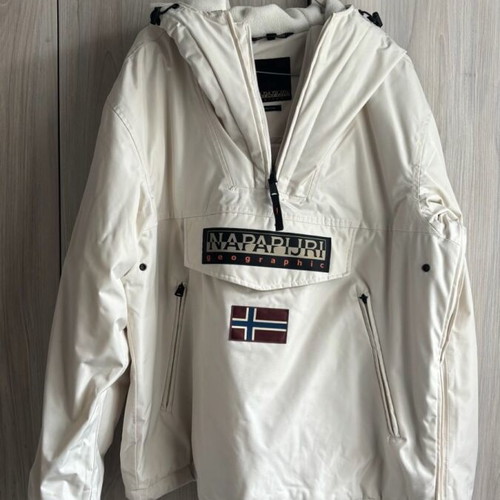 Napapijri Rainforest Anorak jacket like new, white beige
