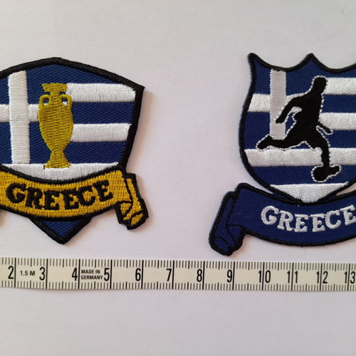 Football Greece National Team iron-on patch, new, pack of 2