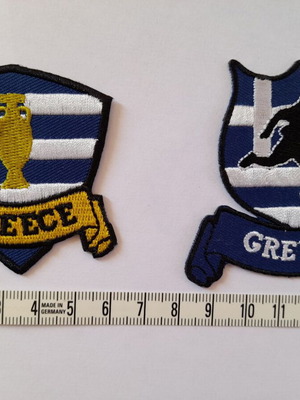 Football Greece National Team iron-on patch, new, pack of 2