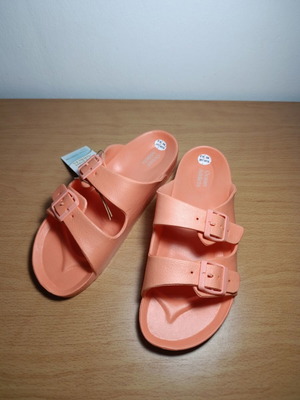 Ocean Addicts women's slippers, coral, adjustable straps