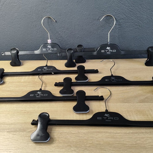 Plastic trouser hangers used, pack of 6, 37 cm, Etro Milano