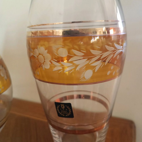 Vintage crystal vases 23 cm and 22 cm like new