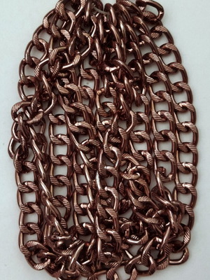 Chain for handmade knitted bags, copper color, lightweight aluminum, 2 meters, new