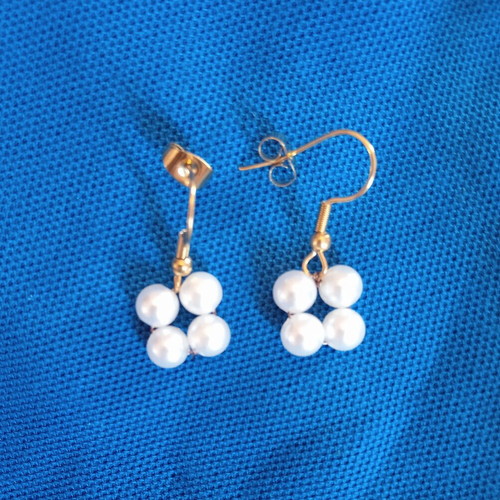 Little Perles Ioanart Handmade Earrings New, White and Gold
