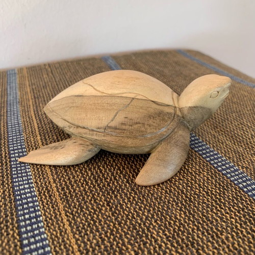 Decorative turtle handcarved from natural wood new
