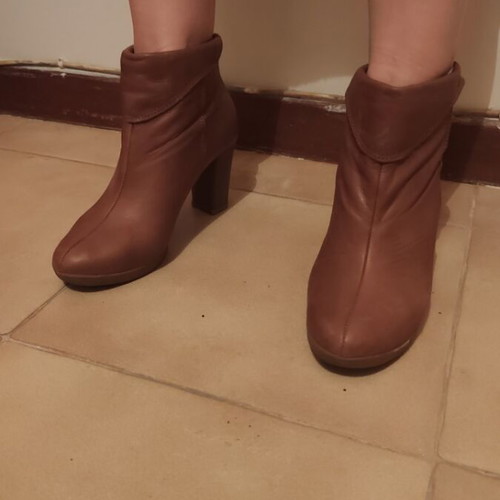 Stefania leather ankle boots used, size 37, brown