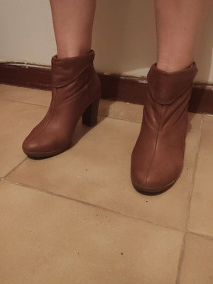 Stefania leather ankle boots used, size 37, brown