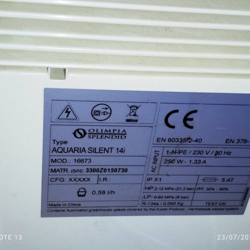 Olimpia Splendid Aquaria Silent 14 Dehumidifier Like New