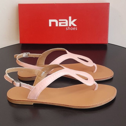 Nak Shoes women's flat sandals size 39 like new, pink