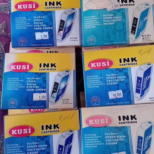 Epson printer ink T331 to T431 like new, original & compatible, pack of 10