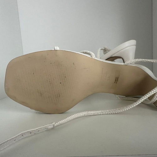 Verali white sandals size 38 with pearl straps