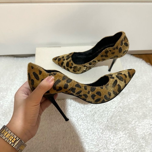 Leopard print pumps used, size 38, brown