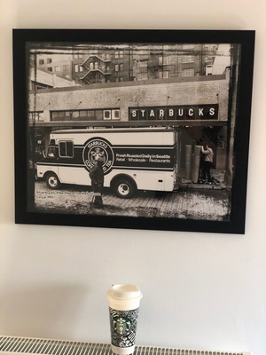 Πίνακας Το Πρώτο Κατάστημα Starbucks Pike Place Καινούργιο 60x50cm
