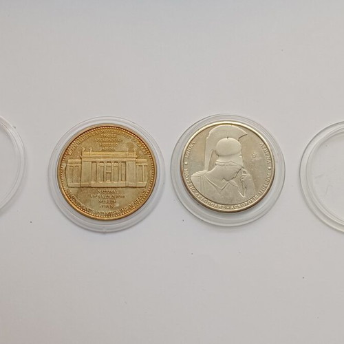 Commemorative Greek medals used, set of 2