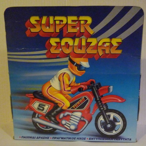 Pyroplast-Moustakas Super Souzas Motorcycle Toy new in box