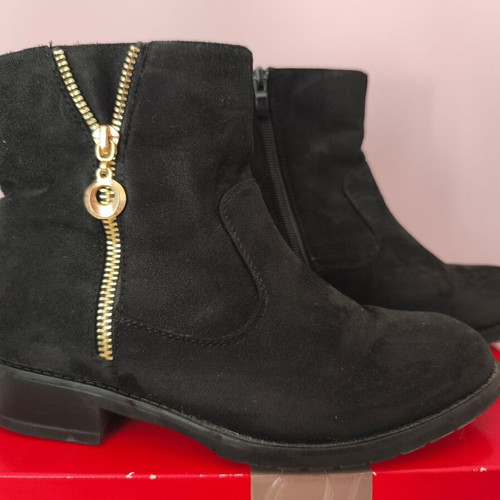 Suede ankle boots used, black, size 35, mimsoga