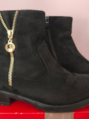 Suede ankle boots used, black, size 35, mimsoga