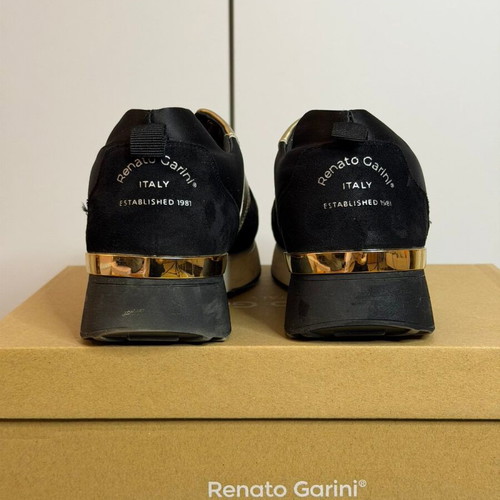 Renato Garini women's sneakers size 38 like new, black with gold