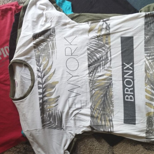 Set of 6 men's cotton T-shirts size M, multicolor brands