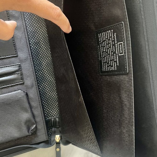 Tous luxury black document organizer briefcase