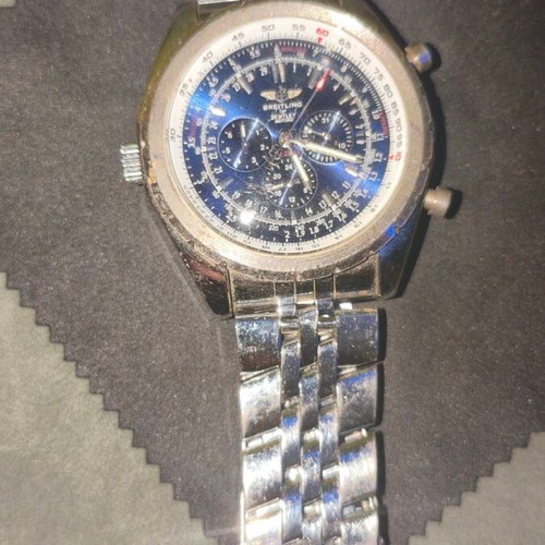 Breitling wristwatch men's used, gray, scratches on dial