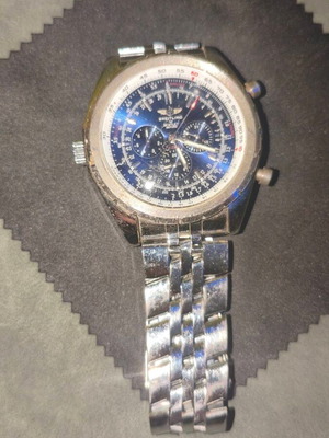 Breitling ρολόι χειρός ανδρικό μεταχειρισμένο, γκρι, με γρατζουνιές στο καντράν