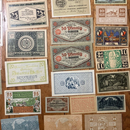 Lot of 44 German Notgeld banknotes 1919-1923 new