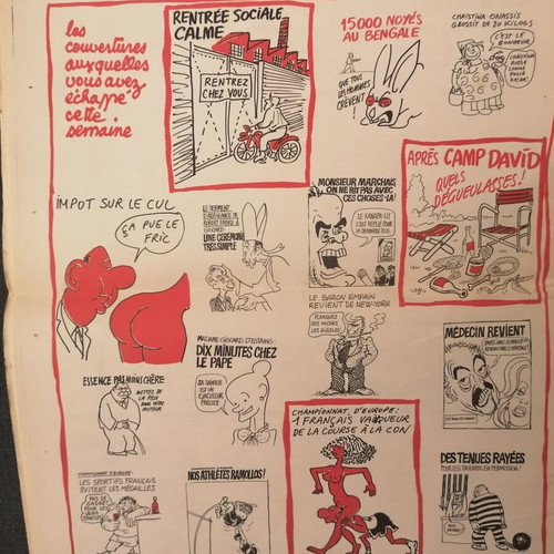 Charlie Hebdo satirical magazine used, 3 issues from 1978