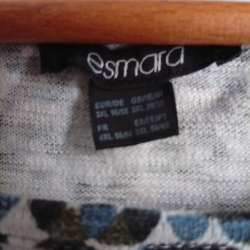 Esmara sweatshirt used, size 3XL, cotton, blue and white print